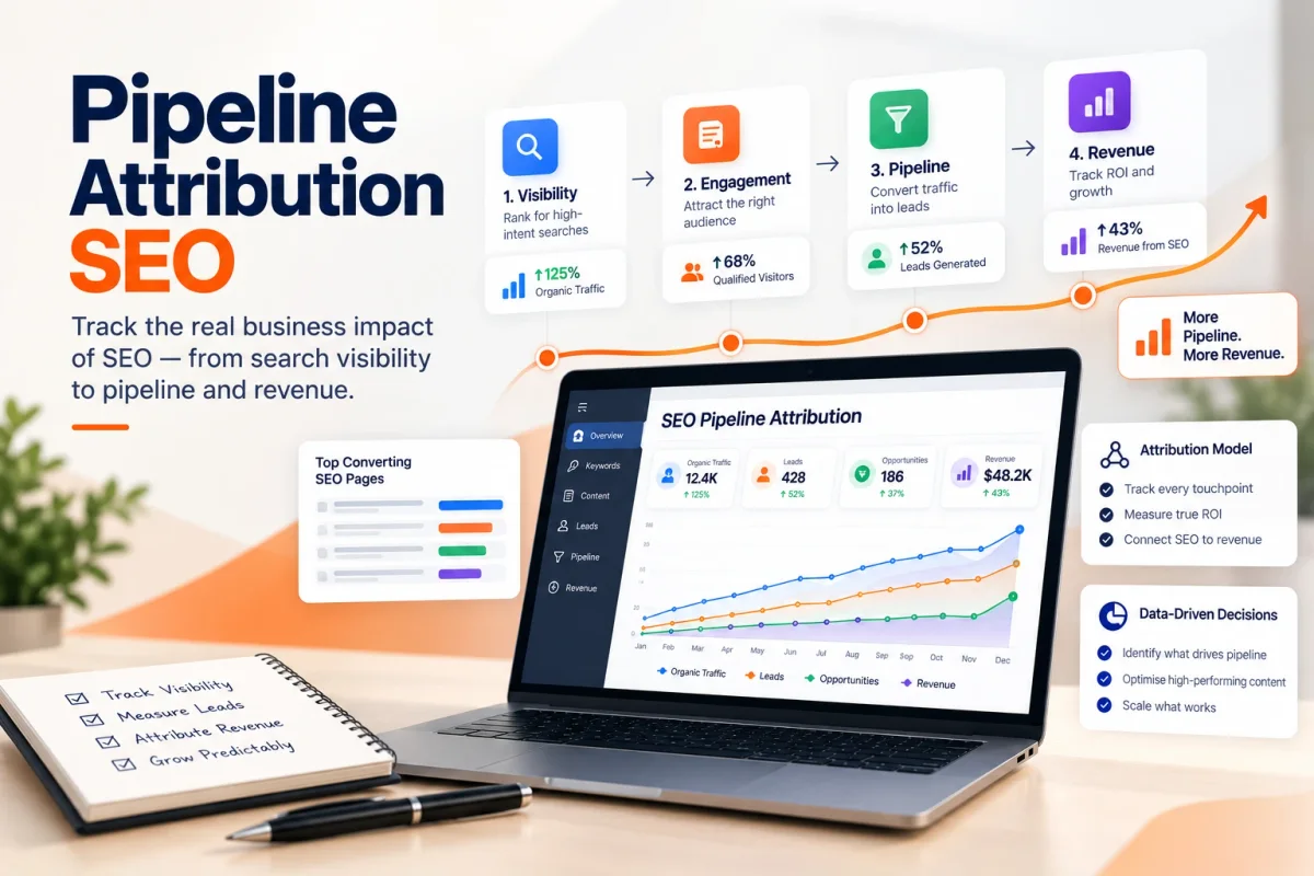 Pipeline Attribution SEO: SEO tied to revenue: bottom-funnel content engineering, buyer query path mapping, conversion-intent clusters, attribution setup, and pipeline-level reporting.