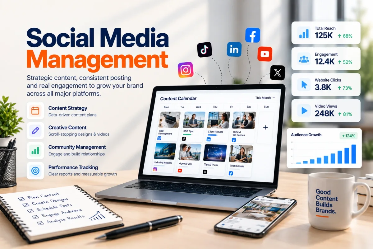 Social Media Management: Account management and content for clients whose entity needs distribution beyond search.
