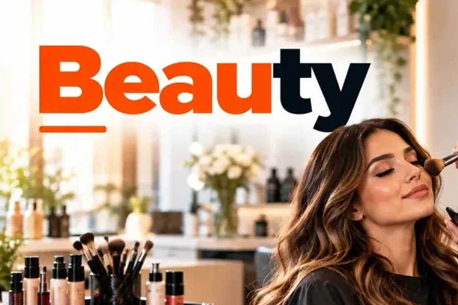 Makeup artist applying blush to a client in a beauty salon chair, semantic SEO for beauty businesses