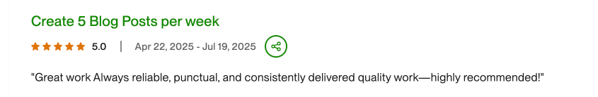 SEO Blog post weekly